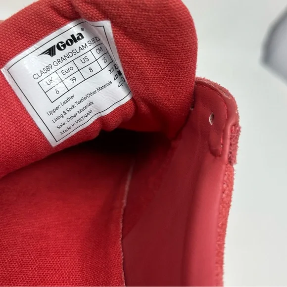 Gola Grandslam Suede Sneakers Coral/Off White/Gum Size 8 - Picture 15 of 16